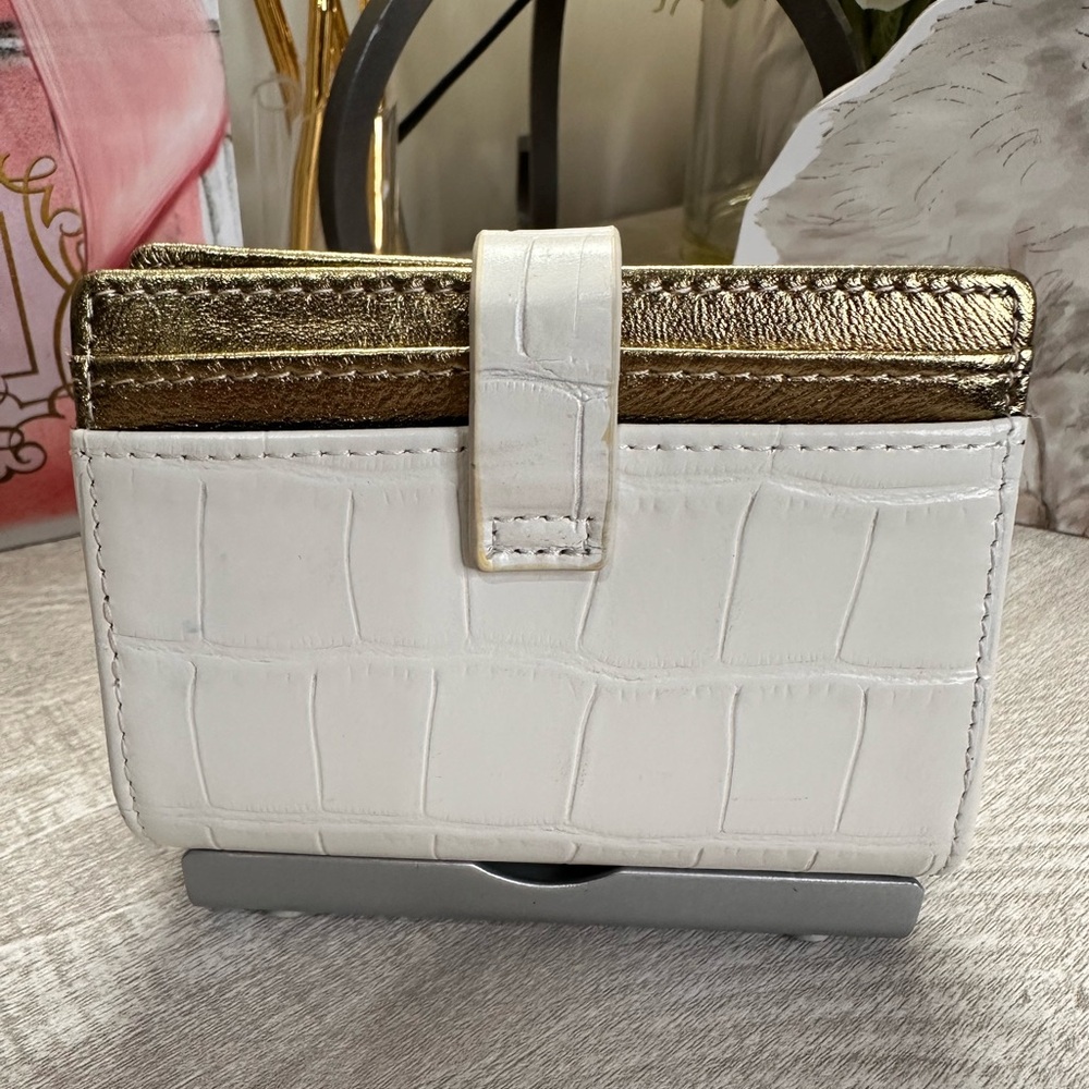 Kurt Geiger White and Gold Women's Cardholder - Picture 2 of 7
